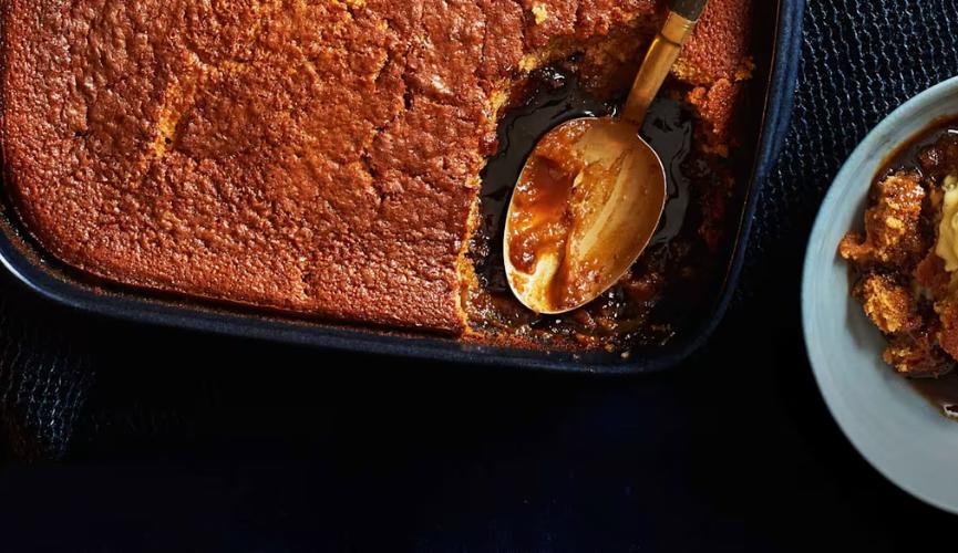 Self-saucing whisky pudding
