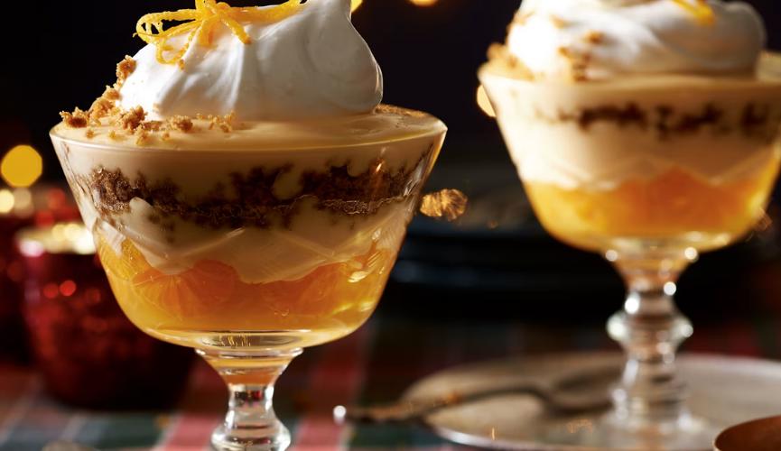 Whisky and clementine trifles