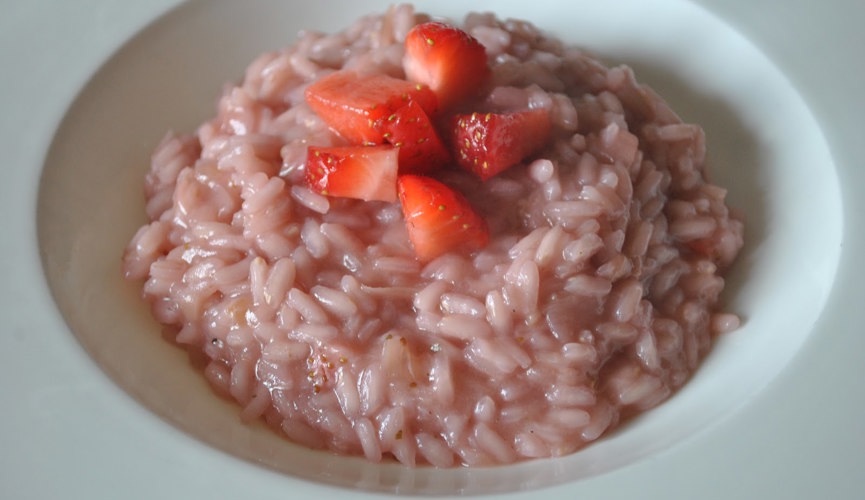 Champagne Risotto with Strawberries and Cream