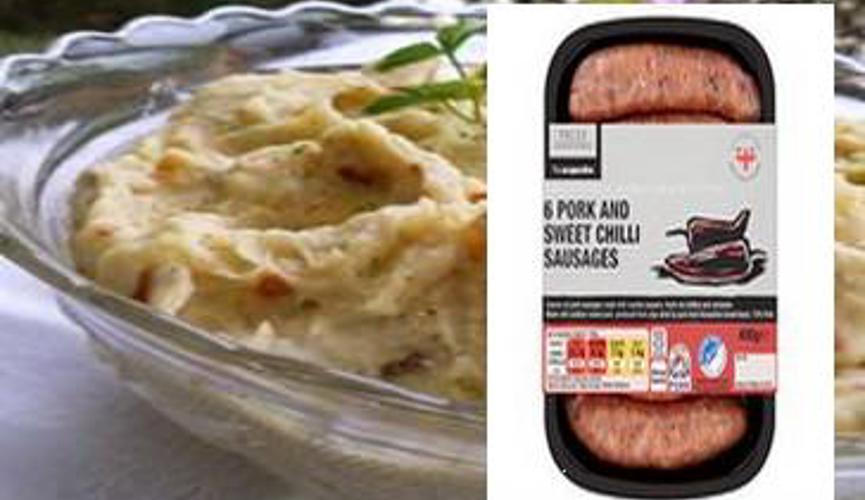 Addictive Mashed Potatoes with Co-op Pork & Chilli Sausages