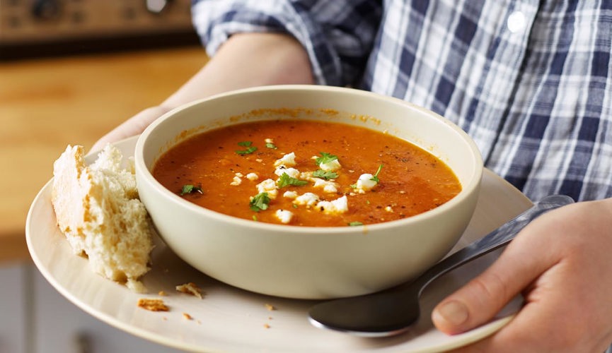 Carrot and cumin soup with feta