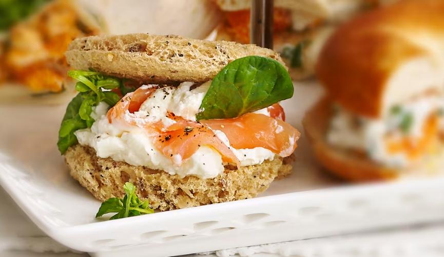 Smoked salmon finger sandwiches