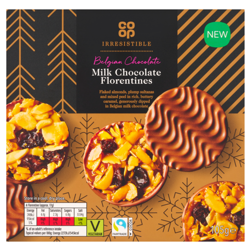 Coop Irresistible Belgian Chocolate Florentines