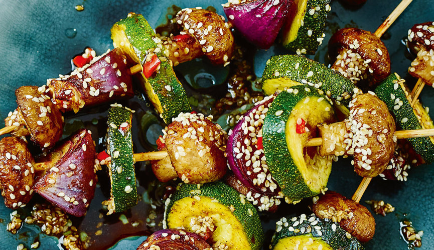 Vegetable satay skewers
