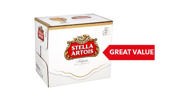 GREAT VALUE |Stella Artois 12 x 284ml /Budweiser 12 x 300ml