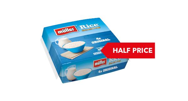 HALF PRICE | Müller Rice Original/ Strawberry 4 x 180g