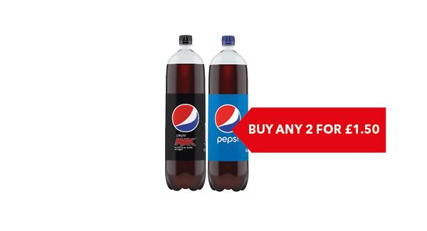 BUY ANY 2 FOR £1.50| Pepsi Regular/ Max/ Diet 1.5 Litre