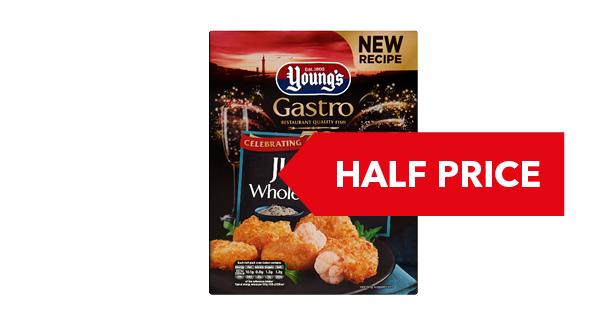 HALF PRICE | Young's Jumbo Wholetail Scampi 220g