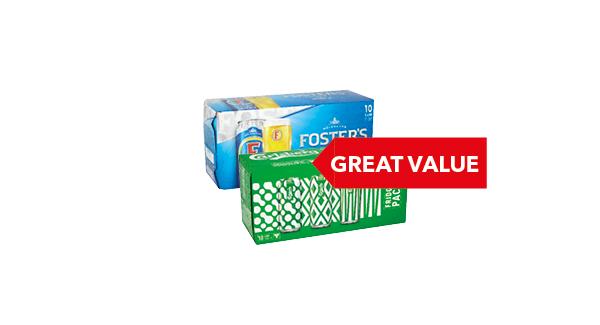 GREAT VALUE | Foster's/Carlsberg/ Carling/ Smith's/ Guinness