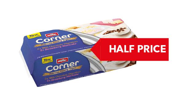 HALF PRICE | Müller Corner Crunch 4 x 135g / 4 x150g