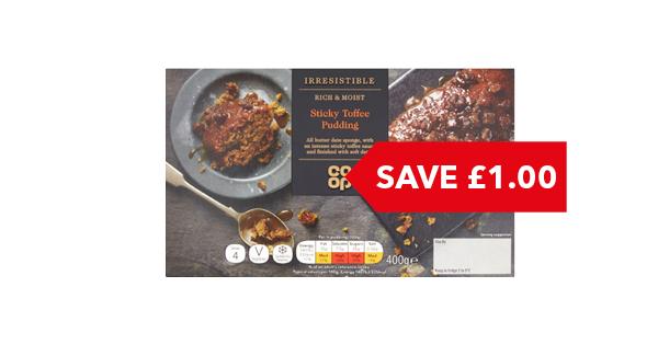 SAVE £1 | Co-op Irresistible Sticky Toffee Sponge Pudding