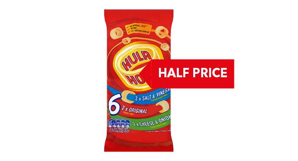 HALF PRICE | KP Hula Hoops Family Pack 6 x 15g