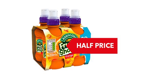 HALF PRICE | Robinsons Fruit Shoot 4 x 200ml