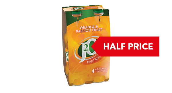 HALF PRICE | Britvic J2O Fruit Juice Drink 4 x 275ml
