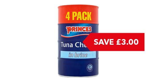 SAVE £3 | Princes Tuna Chunks in Brine / Sunflower Oil