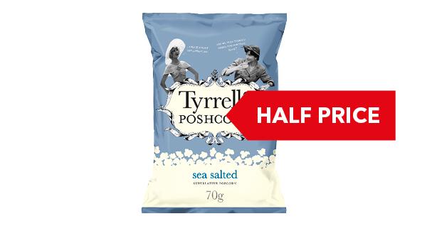 HALF PRICE | Tyrrells Sweet&Salty /Lightly SeaSalted Popcorn