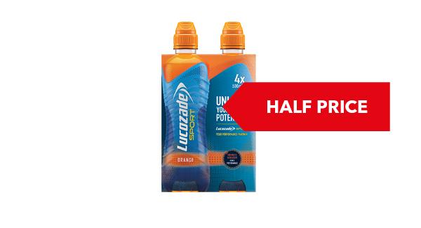 HALF PRICE | Lucozade Sport 4 x 500ml
