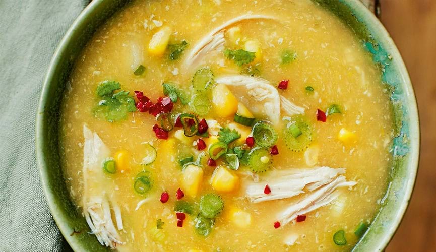 Chinese style chicken and sweetcorn soup