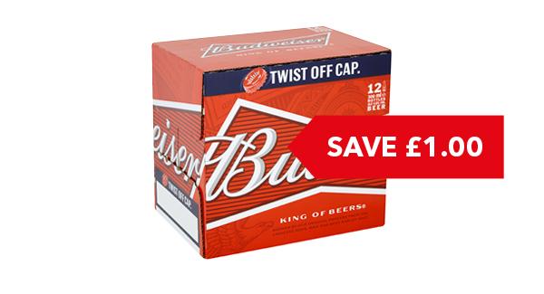 SAVE £1 | Budweiser 12 x 300ml