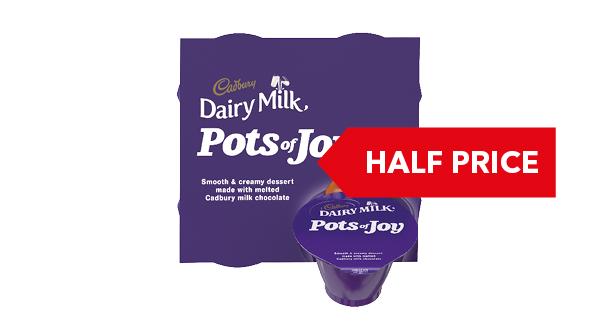 HALF PRICE | Cadbury Pots of Joy Dairy Milk / Caramel