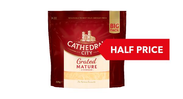 HALF PRICE | Cathedral City Grated Mature Cheddar 320g