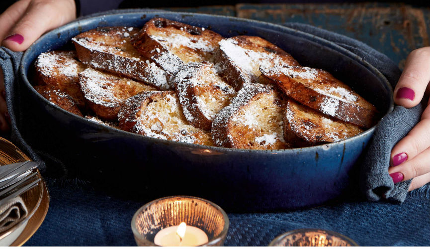 Overnight christmassy sourdough French toast