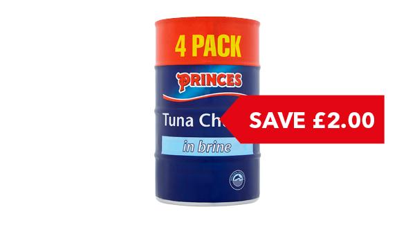 SAVE £2 | Princes Tuna Chunks in Brine / Sunflower Oil