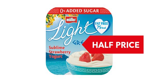 HALF PRICE | Müller Light Greek Style Yogurt 4 x 120g