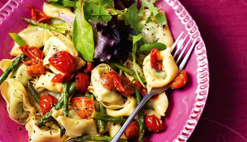Co-op spinach and ricotta tortelloni with fresh vegetables