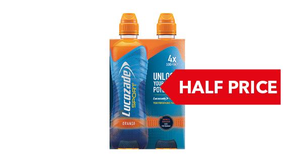 HALF PRICE | Lucozade Sport 4x500ml