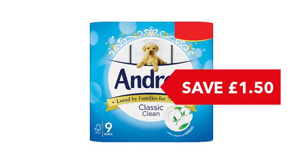 SAVE £1.50 | Andrex Toilet Roll 9 Roll
