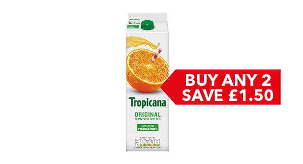 BUY ANY 2 SAVE £1.50 | Tropicana Juice 850ml/950ml