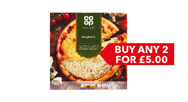 BUY ANY 2 SAVE £5.00 | Co-op Thin & Crispy Pizza 325g/339g