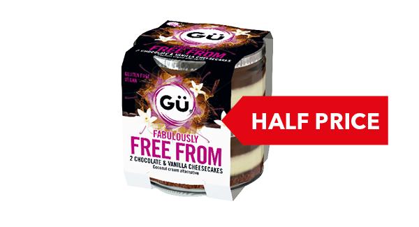 HALF PRICE | Gü Free From Chocolate & Vanilla Cheesecake