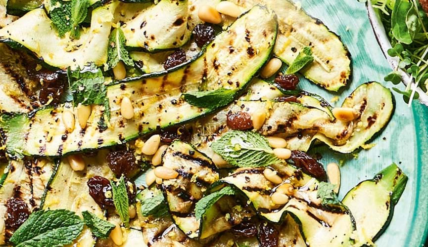 Griddled courgettes