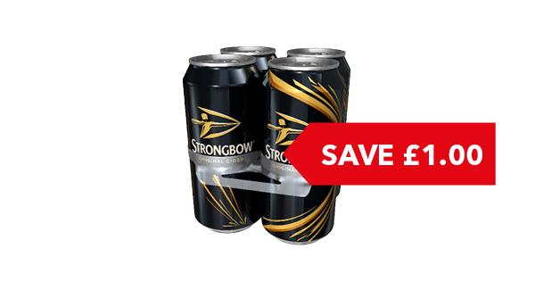 SAVE £1.00 | Strongbow Cider 4x440ml