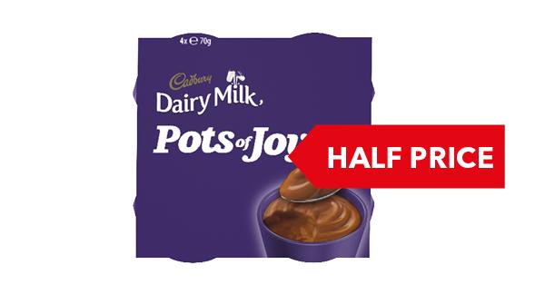HALF PRICE | Cadbury Dairy Pots of Joy