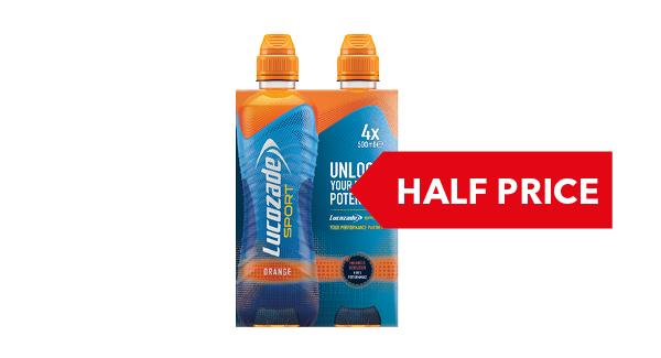 HALF PRICE | Lucozade Sport 4x500ml