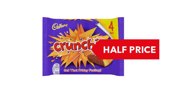 HALF PRICE | Cadburys Crunchie 4 Pack