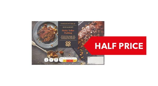 HALF PRICE | Co-op Irresistible Sticky Toffee Pudding 400g
