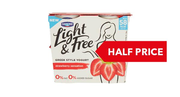 HALF PRICE | Danone Light & Free 4x115g