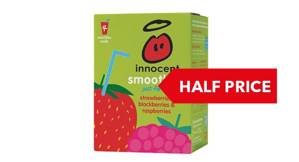 HALF PRICE | Innocent Smoothies 4x180ml
