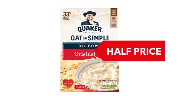 HALF PRICE | Quaker Oats So Simple Sachets 360g/385g