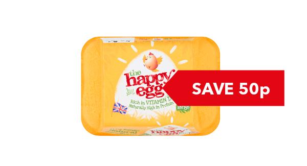 SAVE 50p | Happy Eggs Large Free Range 6s