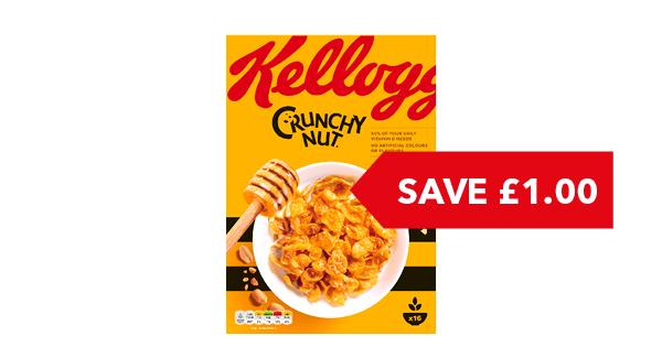 SAVE £1.00 | Kellogg's Crunchy Nut Cornflakes 840g