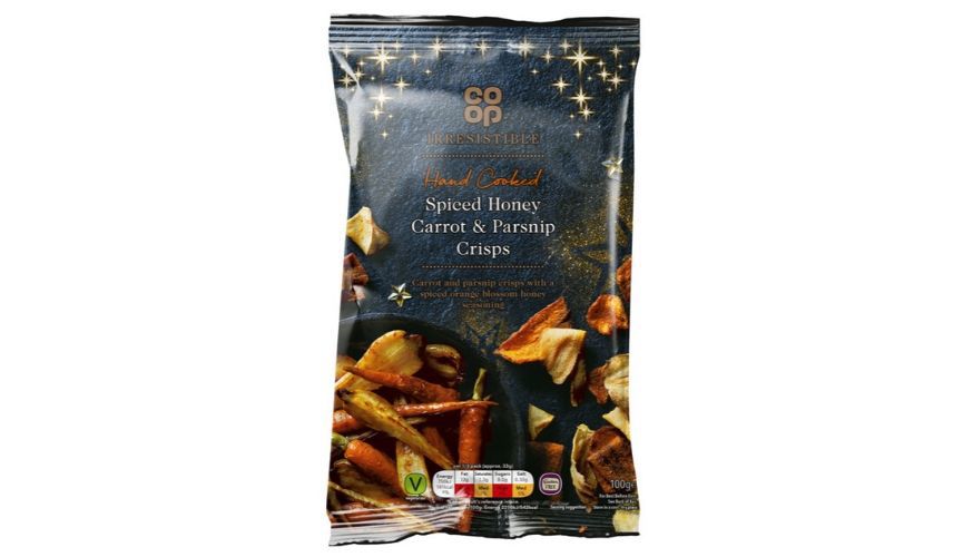 Irresistible hand cooked spiced honey carrot and parsnip crisps