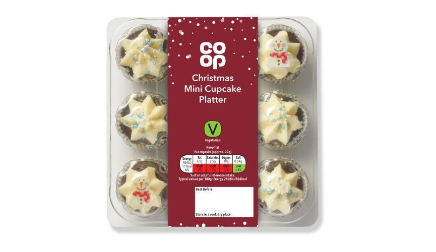 Co-op Christmas mini cupcakes