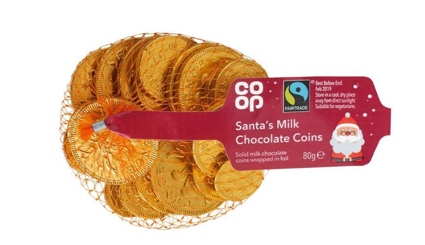 Co-op santa’s milk chocolate coins: