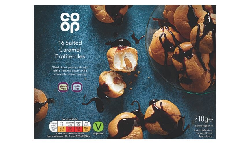 Co-op salted caramel profiteroles