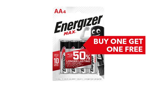 BUY ONE GET ONE FREE | Energizer Max AA/AAA 4 Pack